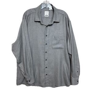 Haupt Germany Men's Long Sleeve Button Up Shirt Gray Size XL 43/44 Reg Fit